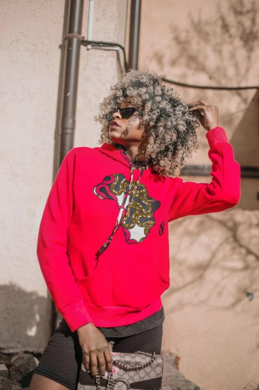 Baskılı Kırmızı Hoodie