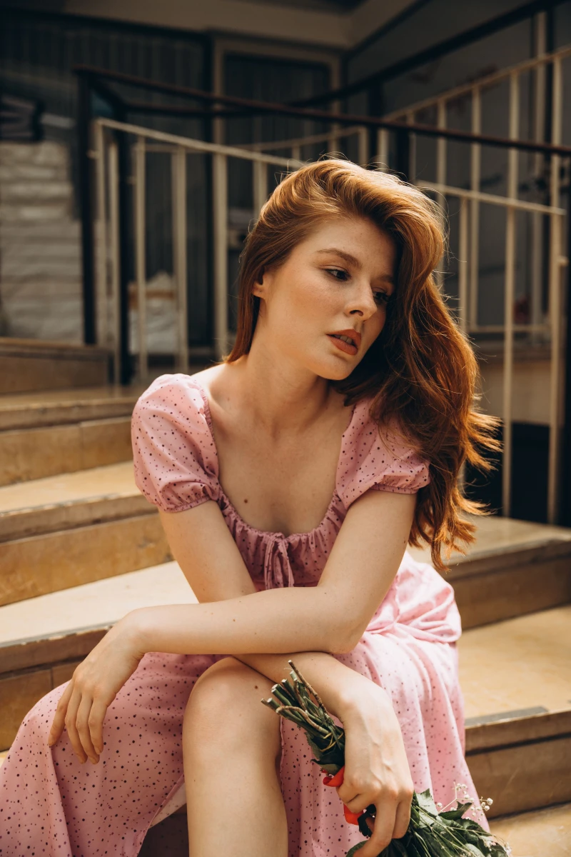 Vintage Rose Desenli Elbise 3