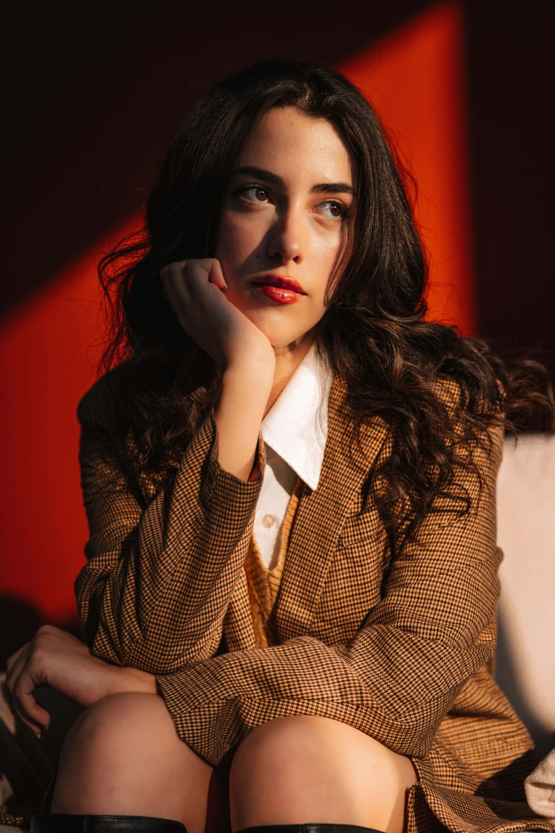 Kahverengi Dokulu Yün Karışımı Blazer Kahverengi Dokulu Yün Karışımı Blazer
