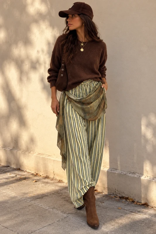 Phoebe Kuşaklı şalvar pantolon